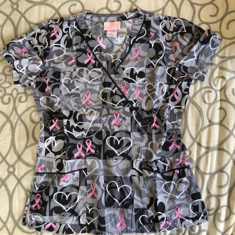 Breast cancer awareness scrub top